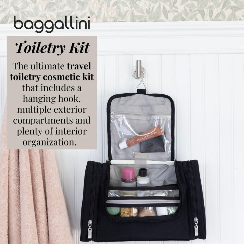 Baggallini unisex adult Travel Accessory Toiletry Kit, Midnight Blossom, One Size US - Image 2
